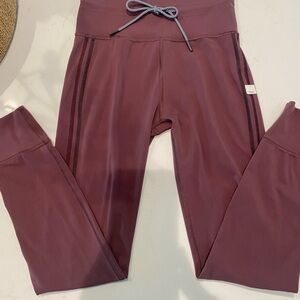 Vuori Pink High-Rise Leggings with Drawstring